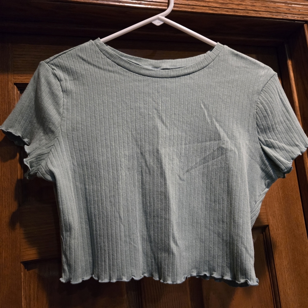 Shein, Women's, size 12, Cropped Top, Green, Perfect Shape, Barely Worn